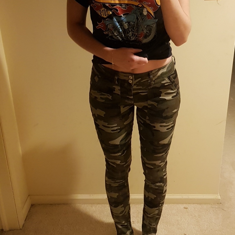 Camouflage green pants